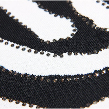 Black and white zebra stripe bodycon mini dress