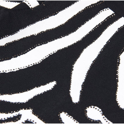 Black and white zebra stripe bodycon mini dress
