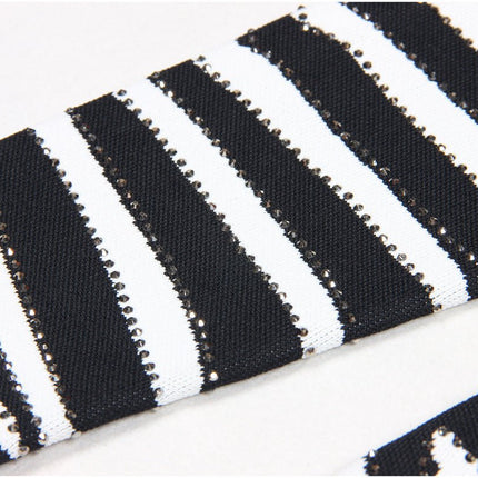 Black and white zebra stripe bodycon mini dress