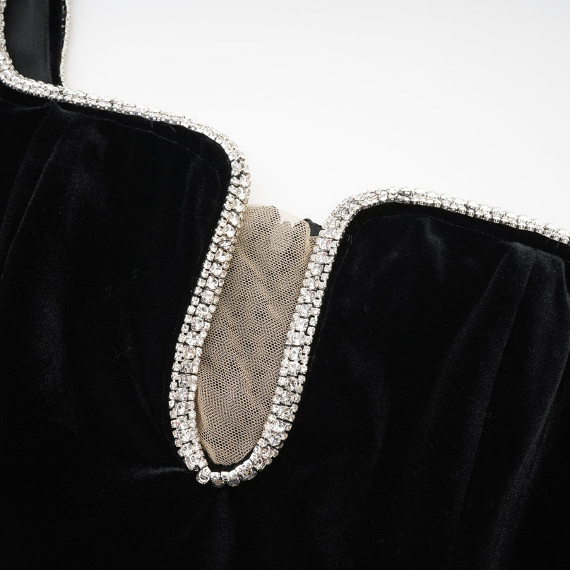 Blanche black Uneck midi dress