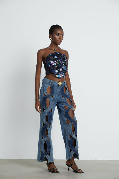 Blanche highwaist cutout jeans