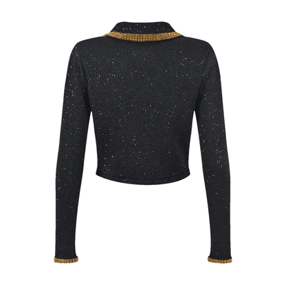 Zoe Jacket & Skirt Black Sequin Matching Set