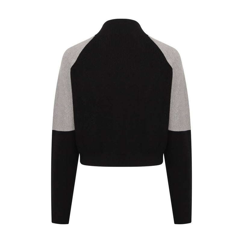 Blue color block patchwork bomber jacket for women