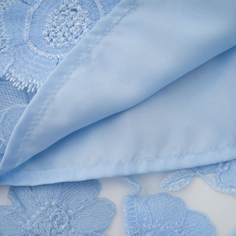 Blue midi dress with floral applique details by Herta