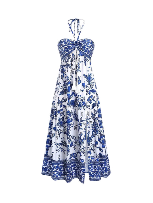 Bohemian Style Beach Dress Spaghetti Strap HighEnd Long Sundress For Summer Vacation Maxi Women