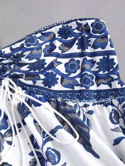Bohemian Style Beach Dress Spaghetti Strap HighEnd Long Sundress For Summer Vacation Maxi Women