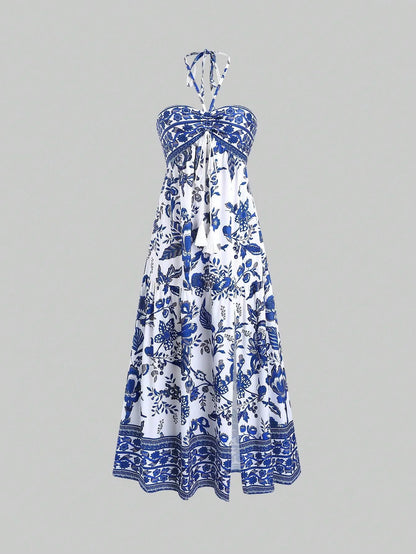 Bohemian Style Beach Dress Spaghetti Strap HighEnd Long Sundress For Summer Vacation Maxi Women