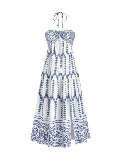 Boho Style Spaghetti Strap Dress Dopamine Inspired Beach Vacation Dress For Women Summer Maxi Women