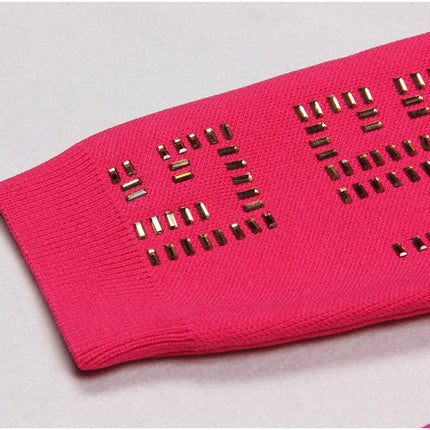 Bold Pink Geometric Cutout Dress
