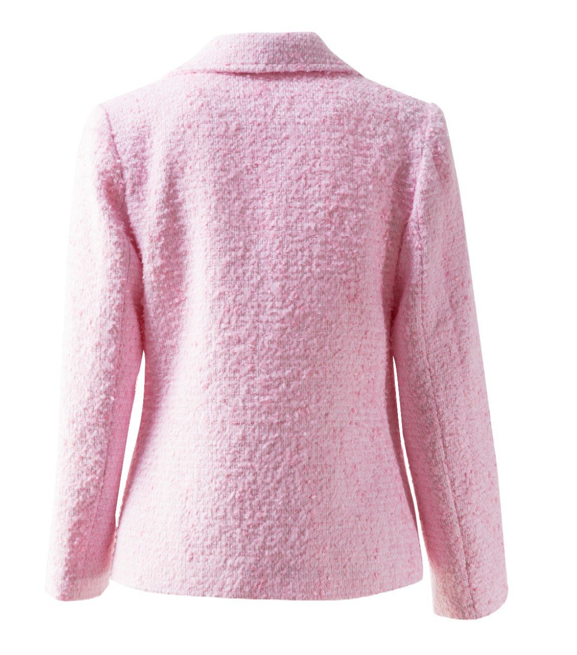 Bouclé Blazer with Gold Button Details - XXS