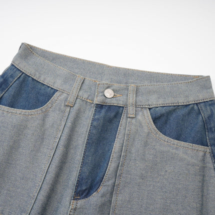 Brenna Blue Wide Leg Panelled Denim Jeans