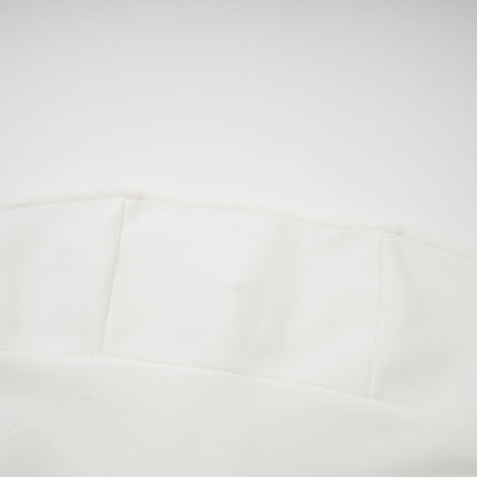 Brenna White Maxi Dress Tulle Godet Pleated Cinched Waist Off Shoulder Sleeveless Luxury