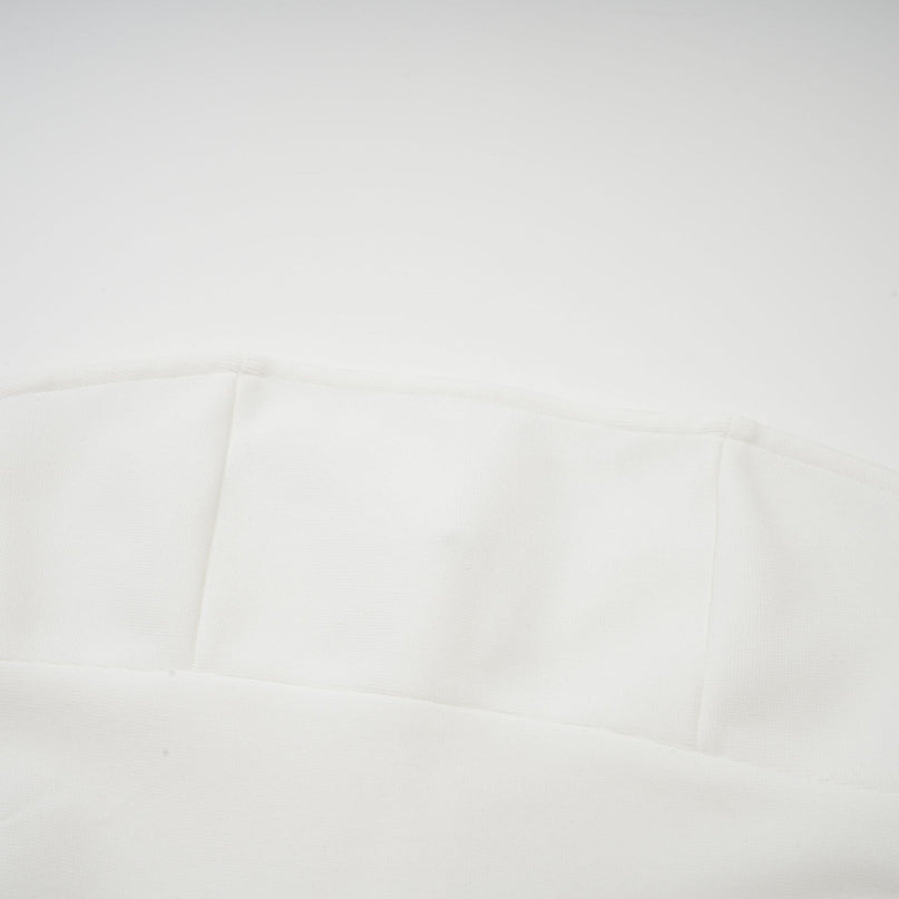 Brenna White Maxi Dress Tulle Godet Pleated Cinched Waist Off Shoulder Sleeveless Luxury
