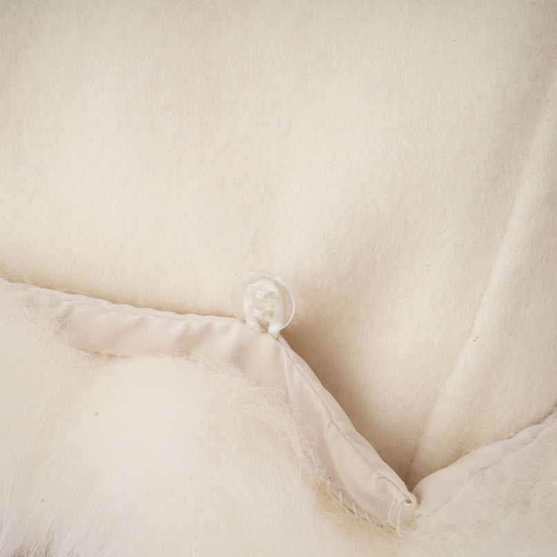 Brielle White Wool Fur Crystal Pearl Embellished Coat