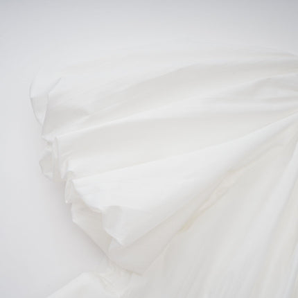 Brielle White Maxi Dress V-neck Puff Sleeves Cinched Waist Lace-up Pleated Detailing Rear Zip 100% Terylene Fiber Luxury