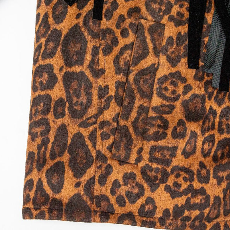 Women's Brown Leopard Print Fringe Luxury Coat