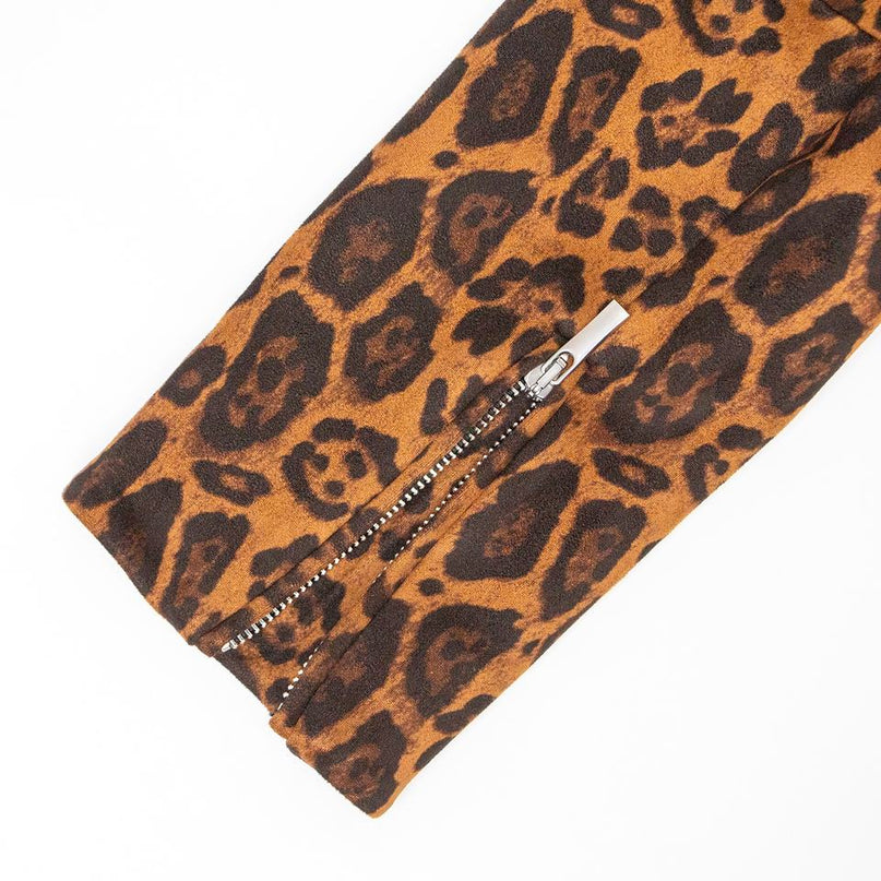 Women's Brown Leopard Print Fringe Coat