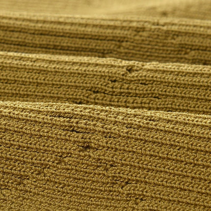 Brown ribbed diamond pattern cardigan with gold button embellishments