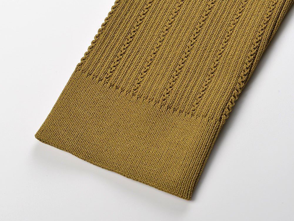 Brown ribbed diamond pattern button-up cardigan with gold buttons