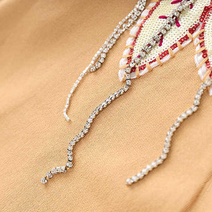 Brynn Beige Embroidered Floral V-Neck Cardigan