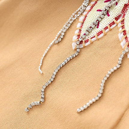 Brynn Beige Floral Embroidered V-Neck Cardigan