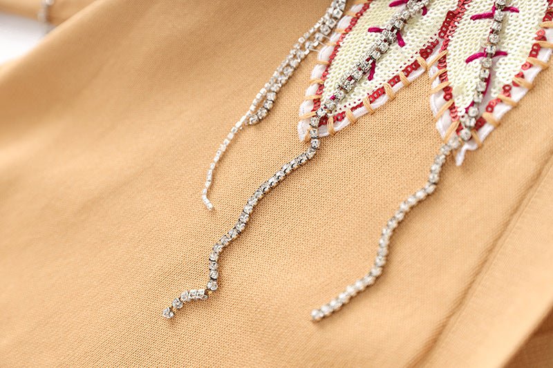 Brynn Beige Floral Embroidered V-Neck Cardigan