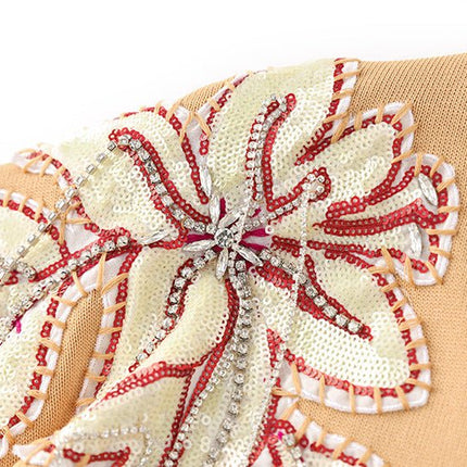 Brynn Beige V-neck Embroidered Floral Cardigan