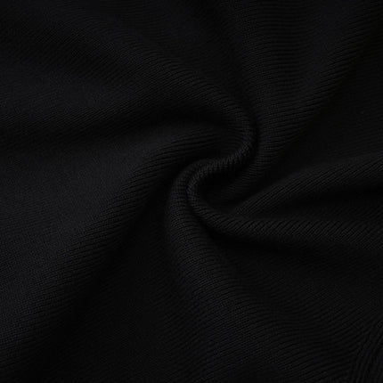 Brynn Black Yellow Knitted Bodysuit Front Pockets Long Sleeves Button Fastening