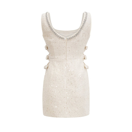 Brynn White Sequin Crystal Mini Dress