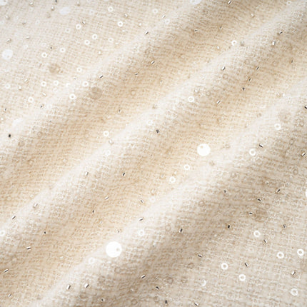 Brynn White Sequin Mini Dress with Crystal Embellishments and Cut-Out Design
