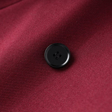 Burgundy Double-Breasted Trench Coat in Premium Wool Blend Fabric
