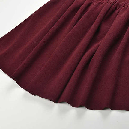Burgundy Ribbed Knit Flare Sleeve Jacket with Button Details