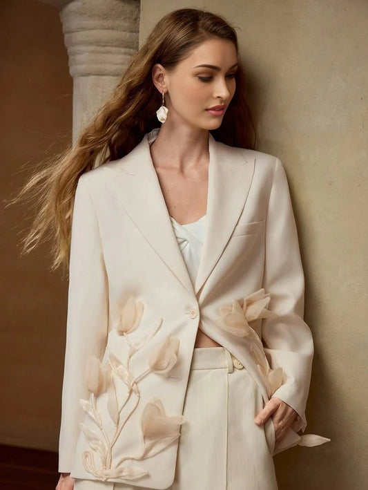 BUTTON UP STEREO FLORAL BLAZER