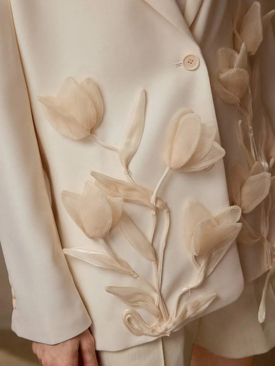 BUTTON UP STEREO FLORAL BLAZER