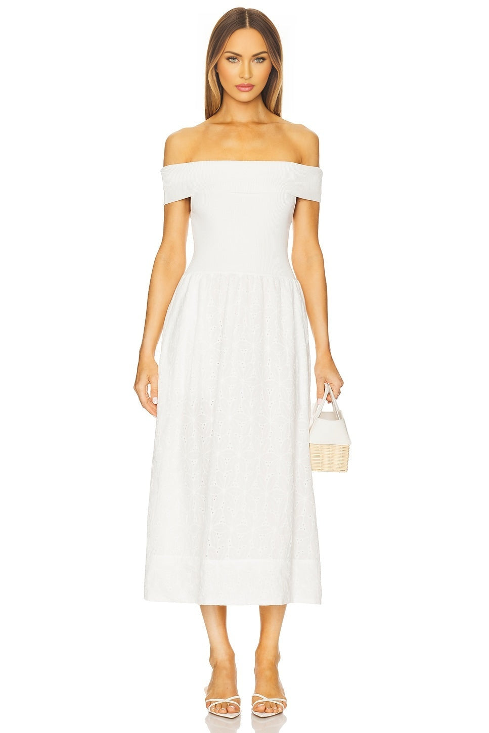 Mixed Media Off Shoulder Dress ASTR the Label