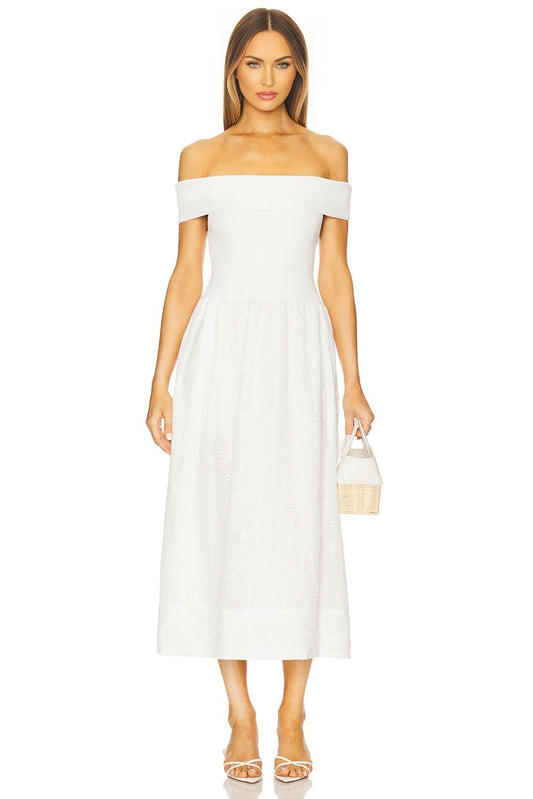 Mixed Media Off Shoulder Dress ASTR the Label