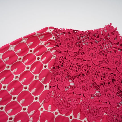 Caitlin Red Lace Scalloped Maxi Dress