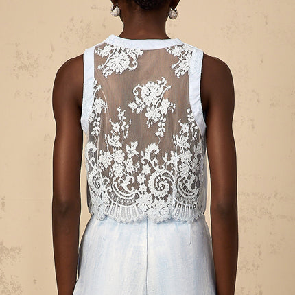 Caitlyn Blue Lace Top and Shorts Set