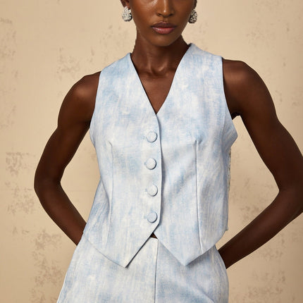 Caitlyn Blue Lace Top and Shorts Set