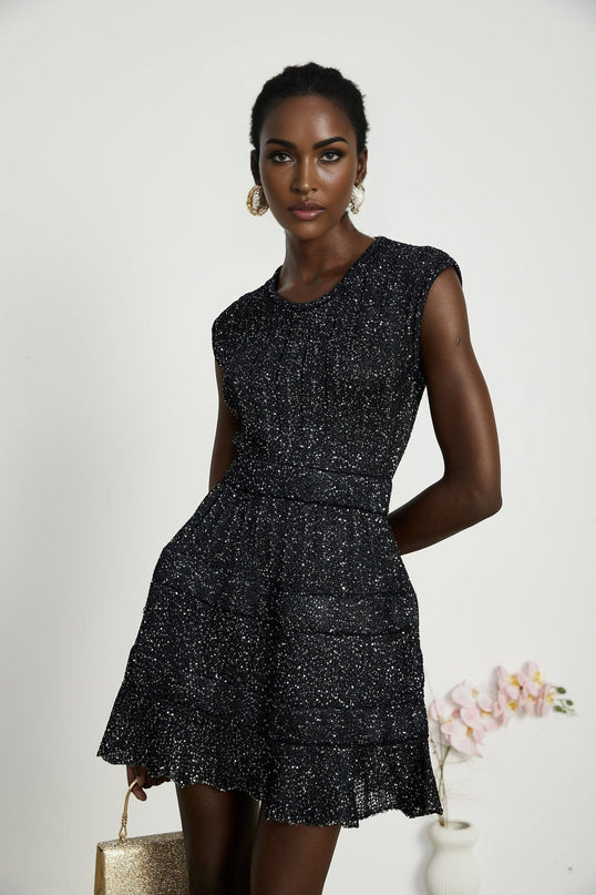 Callie Black Sequin Mini Dress