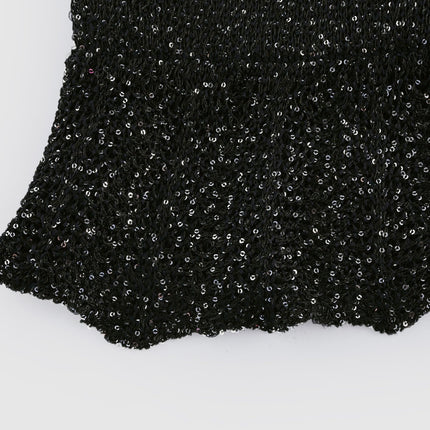 Callie Black Sequin Mini Dress tiered statement of glamour round neck sleeveless design knitted construction mesmerizing details luxurious blend opulence elegance
