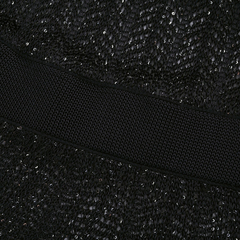 Callie Black Sequin Mini Dress tiered statement glamour round neck sleeveless knitted construction mesmerizing details luxurious blend opulence elegance