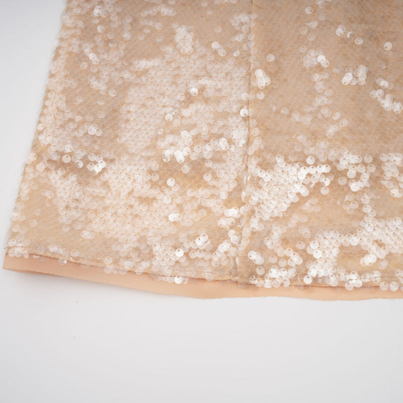 Callie Sequin Embellishment Midi Dress Neutrals