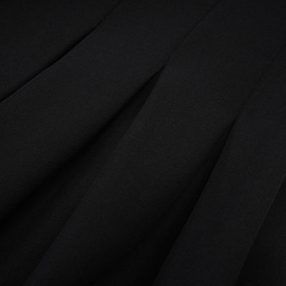 Camellia pleated black mini dress