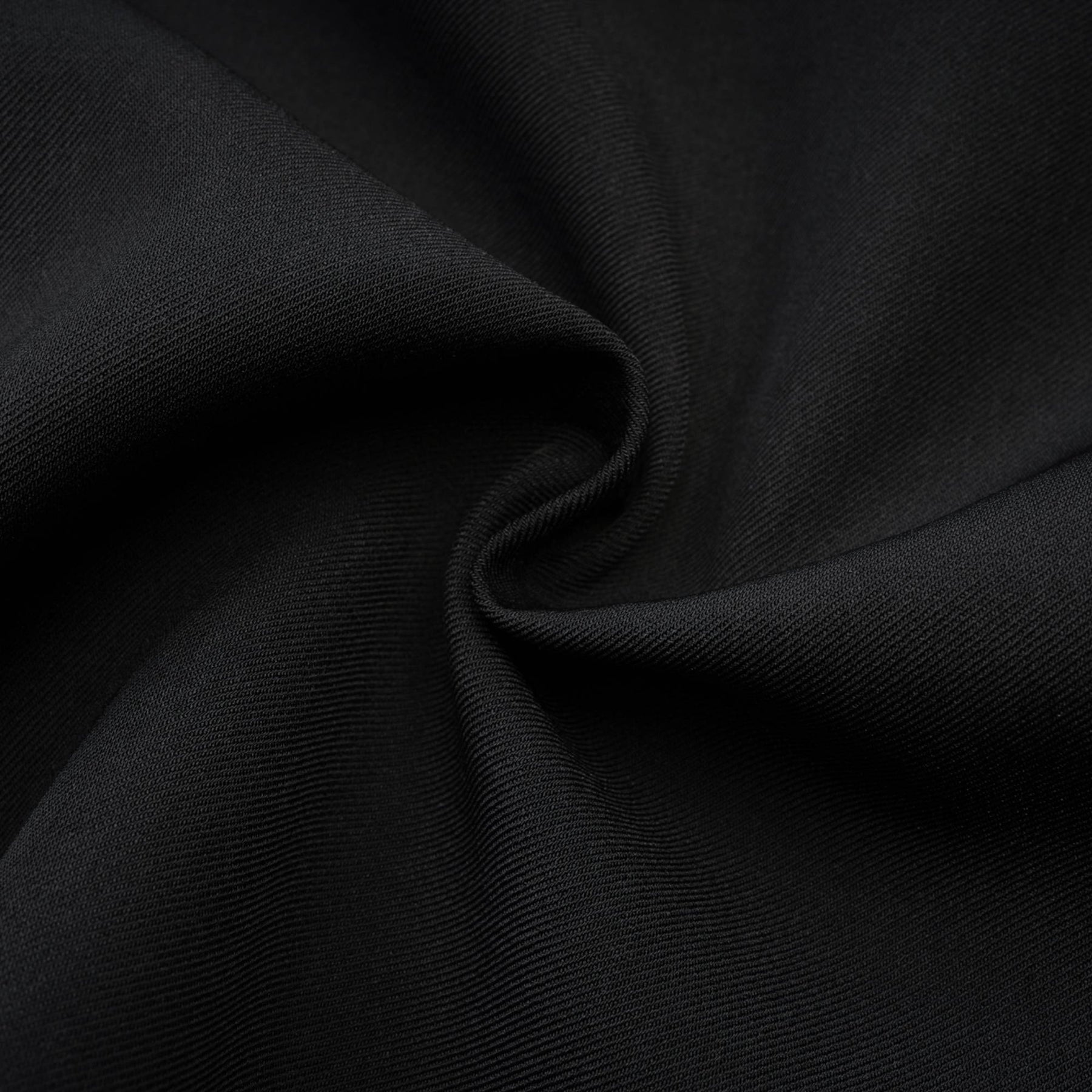 Camellia pleated black mini dress