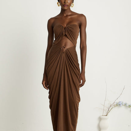 Camila Brown Skirt and Top Set