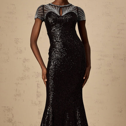Camilla Black Sequined Maxi Dress