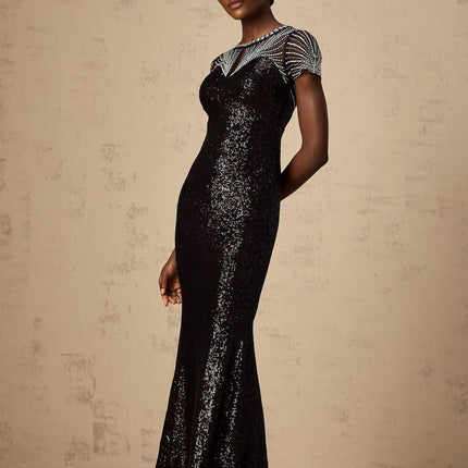 Camilla Black Sequined Maxi Dress