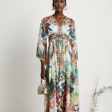 Camilla Multicolor Crystal Embellished Midi Dress