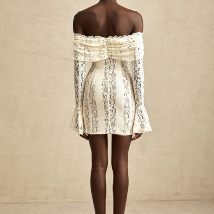 Camilla Neutrals Lace Mini Dress